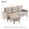 3 Seater Corner Sofa Versatile L-Shaped Fabric Sofa with Removable Footstool NS