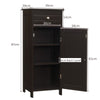 Bathroom Storage Cabinet Floor Standing Wooden Cupboard w/ Single Door & Drawer