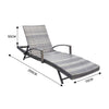 2M Backrest Adjustable Rattan Sun Lounger Recliner Chair Day Bed Chair w/Cushion