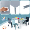 Kids Table and Chairs Set Wooden 5-Piece Toddler Furniture Set W/Building Blocks