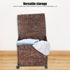 Mobile Seagrass Basket Hamper Clothes Toys Blanket Closet Storage Box with Lid