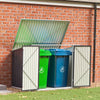 6FT 7FT GALVANIZED XL STEEL LOCKABLE SHED GARDEN BIKE BINS STORAGE GARBAGE HOUSE