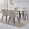 2/4/6pcs Dining Chairs Set Faux Leather Seat Back Metal Legs Kitchen Chair