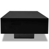 Coffee Table Modern Rectangular Black/White High Gloss Home Office Livingroom