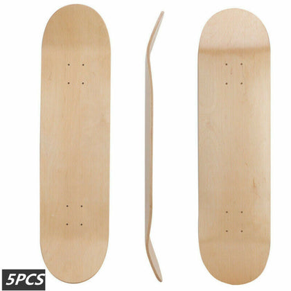 5pcs 8-Layer 8inch Maple Blank Double Concave Skateboards Natural Skate Deck