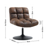 ExtraSoft Swivel Leisure Chair Brown Leather Mid-Century Armless Seat Desk Chair