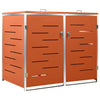Double Wheelie Bin Shed 138x77.5x115.5 Stainless Steel E4W7