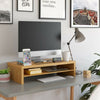 Bamboo Monitor Stand 2-tier Laptop Tablet with Holder Computer Riser Stand