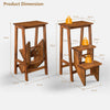 3-Step Folding Step Stool Reversible Chair Seat Portable Ladder Display Rack