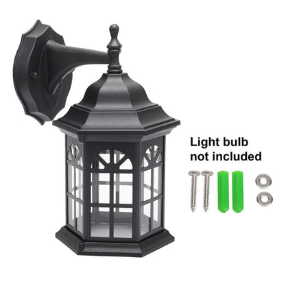 Outdoor Wall Light Castle Glass Garden Lantern Outside Lighting IP44 Yard Patio