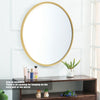 Industrial Gold Round Wall Mirror 20in Home Bathroom Wall Mounted Vanity Decor