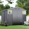 8X8.5FT Grey Metal Shed Garden Shed with Lockable Double Door & Air Vents Window