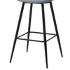2 Pcs Grey Bar Stools Fabric Rest Chair Kitchen Breakfast Seat Metal Leg Bar Pub