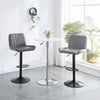 2x Gray Faux Leather Black Metal Base Swivel Bar Stool Height Adjustable Kitchen