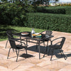 120cm Garden Dining Table Folding/Rattan Bistro Chair for Patio Balcony Backyard