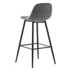 Pair Grey Diamond Bar Stools Faux Leather PU Padded 75 cm Seat Chair Kitchen