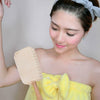 2×NATURAL LOOFAH WOODEN BATH SHOWER LONG HANDLE BACK BRUSH EXFOLIATE SKIN SCRUB