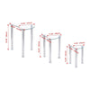 Nest of 3 Clear Tempered Glass Tables Side End Sofa Lamp Corner Table Metal Legs