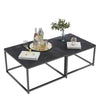 Genuine Marble Coffee Table Set of 2 Square Centre Table Side Table Home Display