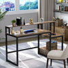 Tribesigns Computer Desk with Drawer and Storage Shelves 59"L Rustic Brown Table