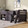 Kids Wooden Cabin Bed Mid Sleeper Bed Frame Storage Bed with Drawers and Shelves