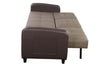 Sofa Bed Faux Leather with Cup holder and Armrests 3 Seater Black Brown Ash Grey