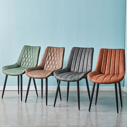 2X Faux Leather Dining Chairs PU Padded Dining Room Kitchen Chair Set Family