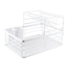 2 Tier Dish Drainer Metal Wire Cutlery Draining Holder Plate Rack With Tray UK