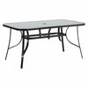 120cm Garden Dining Table Folding/Rattan Bistro Chair for Patio Balcony Backyard