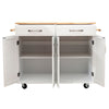 White Kitchen Island Breakfast Bar Block Cabinet Storage Trolley Cart Table Home