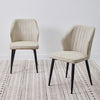 Set of 2 Dining Chairs Faux Leather Padded Metal Legs Easy Care Restaurant Chair
