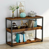 3Tier Industrial Console Side Table with Iron Tube Frame for Hallway Living Room