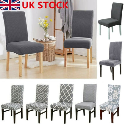 UK 1/4/6X Stretch Dining Chair Covers Removable Slipcovers Wedding Banquet Decor