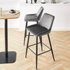 2X Modern Bar Stools Velvet Breakfast Stool Kitchen Pub Chair Metal Leg