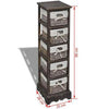 Wooden Rack Storage 5 Wicker Baskets Drawers Drawer Cabinet Bathroom Unit Brown