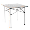 Portable Camping Table Folding Picnic Table Aluminum Roll Up Tabletop W/ Bag