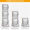 3-Tier Fruit Basket Stand Wire Bowls Detachable Kitchen Vegetable Storage Rack