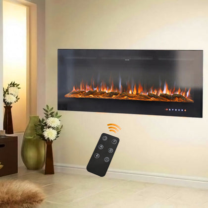 70inch Electric Fireplace Adjustable LED Flame Fire Heater with Remote Control