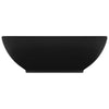 Bathroom Cloakroom Wash Basin Bowl Ceramic Countertop Oval Black 410mm x 340mm
