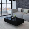 Coffee Table Modern Rectangular Black/White High Gloss Home Office Livingroom