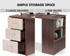 Large Computer Desk With Shelves & Drawers PC Writing Study Table Home Office