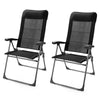 2 PCS Folding Garden Chair Relax Ergonomic Armchair 7 Level Adjustable Mesh Back