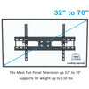 TV Stand Wall Mount Bracket Tilt Plasma for 32 40 42 46 50 55 60 70" Double Arms
