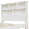 White Solid Wooden Bed Frame 3ft Single 4ft6 Double Size Bed With Drawer Shelves