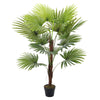 Realistic Faux Green Palm Tree 120CM Topiary Fan Palm Plant in Pot Office Garden