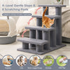 4-Step Pet Stairs for Cats and Dogs Carpeted Cat Scratching Post Pet Ramp