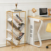 Stylish Golden Metal Bookcase Book Storage Display Rack Wire Organizer Bookshelf