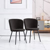 Set of 2 Dining Chairs Velvet Padded Seat Metal Legs Kitchen Chair Home Office