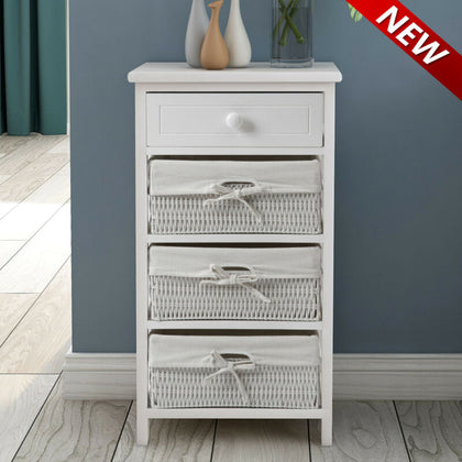 Chest of Drawers Storage Shelf with Basket for Bedroom Living Room Bathroom UK