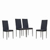 4pcs Black Velvet Padded Seat Dining Chairs for Dining Room Kitchen Living Room